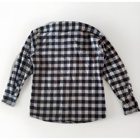 The Vermont Flannel Co Mens MEDIUM Black Plaid Collar Shirt Long Sleeve Button - Picture 3 of 6